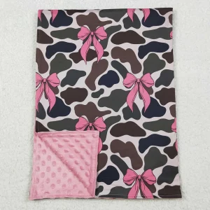 Baby Pink Bows Camouflage Blankets
